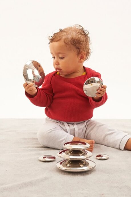 Sensory Reflective Silver Buttons