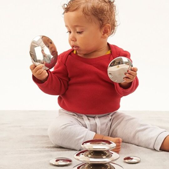Sensory Reflective Silver Buttons