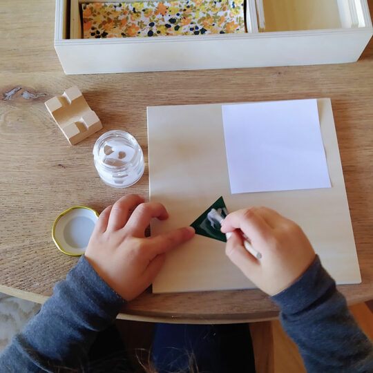 Montessori Gluing Box Activity