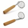 Small potato masher with wooden handle