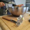 Small potato masher with wooden handle