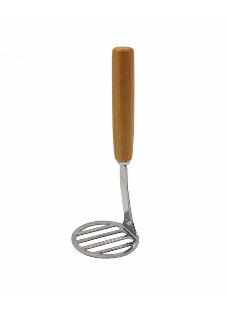 Small potato masher with wooden handle