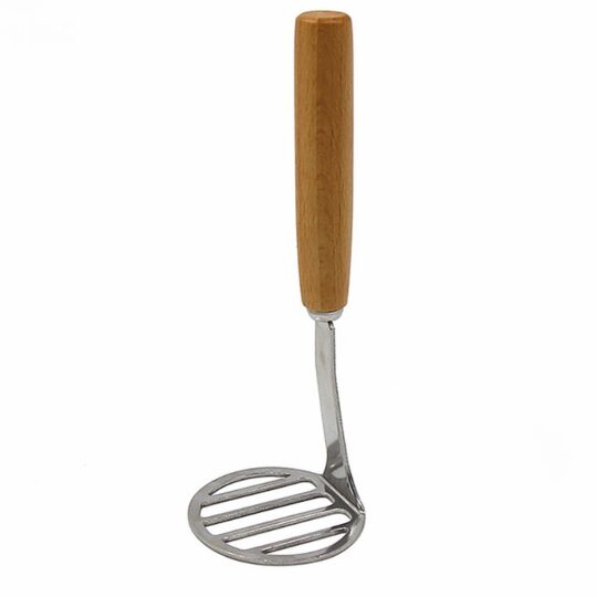 Small potato masher with wooden handle