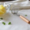 Small potato masher with wooden handle