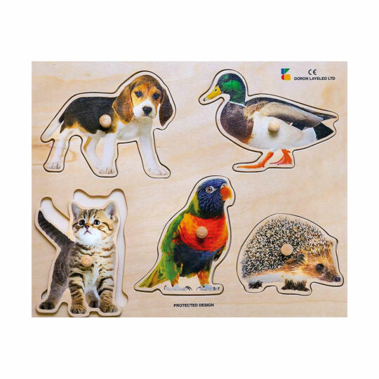 Animal Collection Wooden Knobs Puzzle