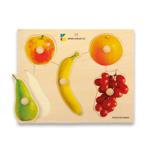 Fruits Collection Wooden Knobs Puzzle