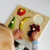 Fruits Collection Wooden Knobs Puzzle