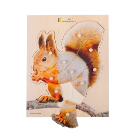 Squirrel Wooden Knobs Puzzle