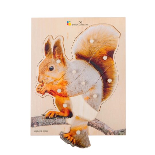 Squirrel Wooden Knobs Puzzle