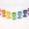 Rainbow Wooden Eggs & Egg Cups - Pk7