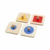 Geometric Shapes Wooden Knob Puzzles - Set of 4