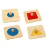 Geometric Shapes Wooden Knob Puzzles - Set of 4