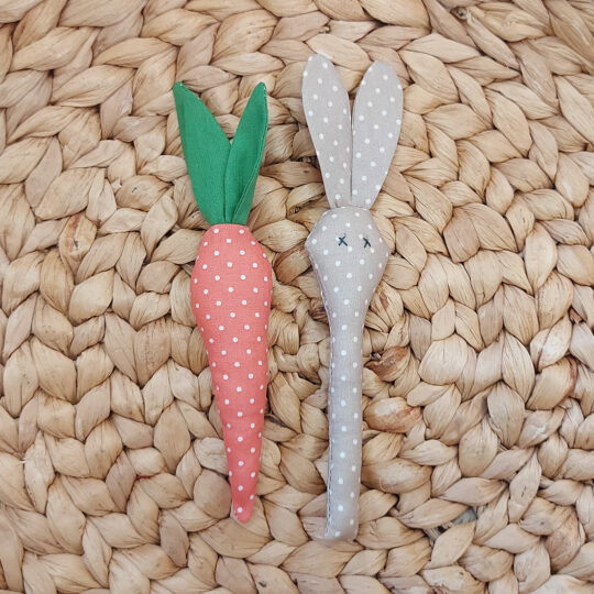 Spring Infant Rattles - Carrot & Bunny