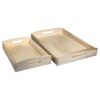 Wooden Trays with handles - Natural Color (Set of 2)