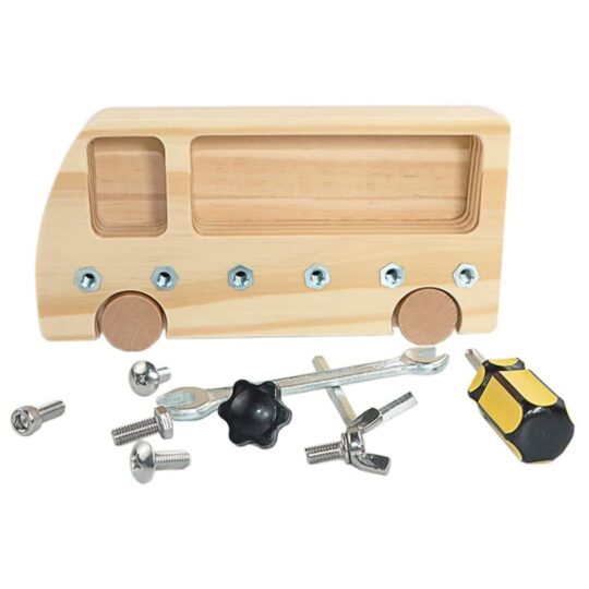 Wooden Bus Screwing Activity