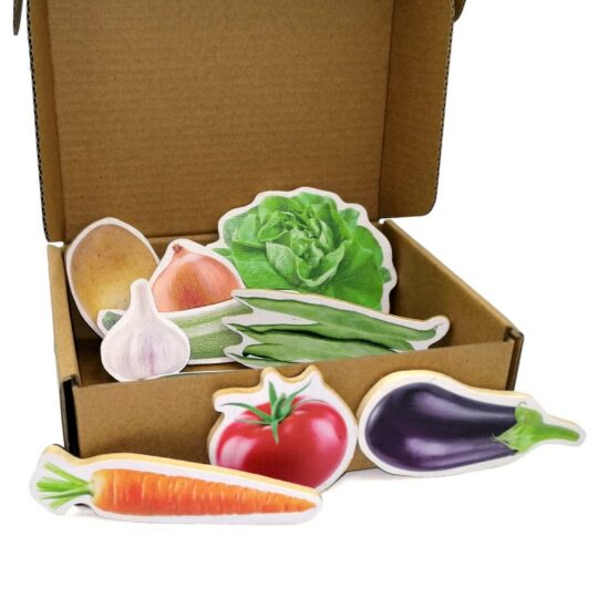 Bamboo Magnetic Pieces "Vegetables"