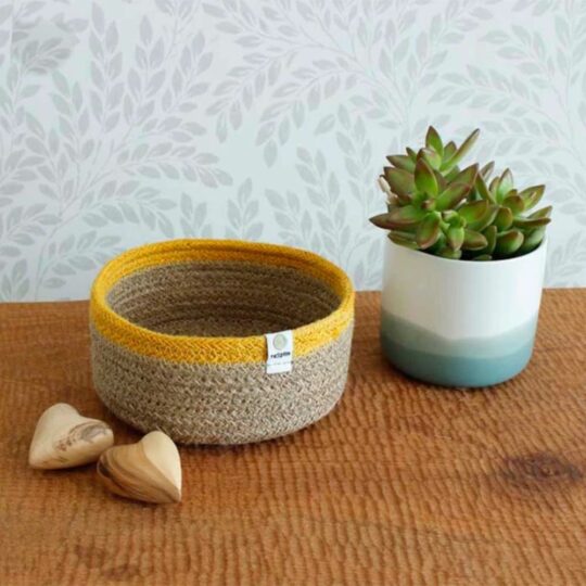Handmade Seagrass & Jute Basket Small