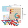 Wooden Geoboard with Puzzle Blocks and Cards