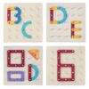 Wooden Geoboard with Puzzle Blocks and Cards